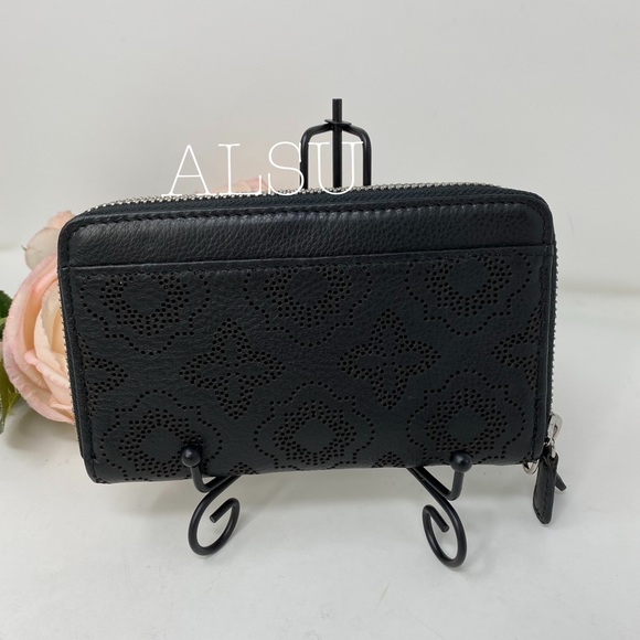 Brighton Octavia Perf Doublezipper Le Wallet Black - Picture 4 of 8